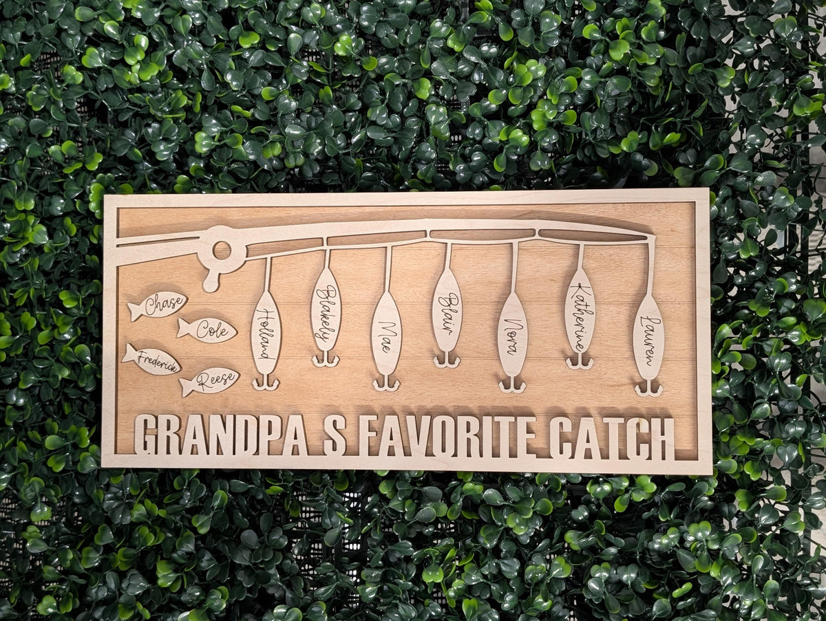 Personalized fishing lure sign fishing gift