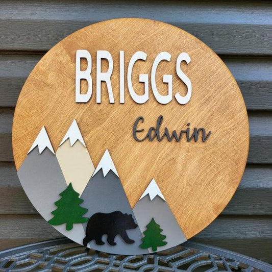 Personalized nursery name sign for baby room decor
