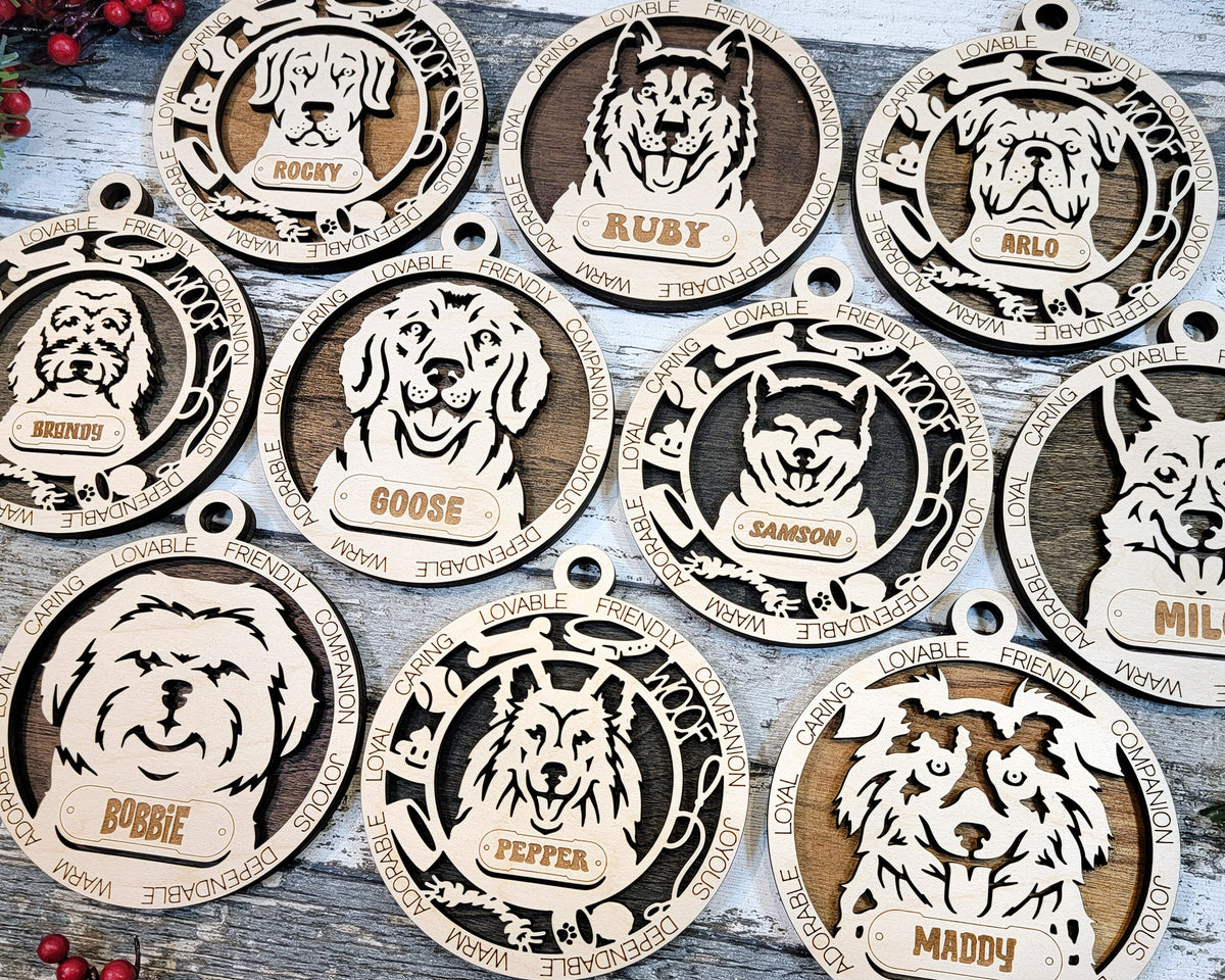 Personalized dog breed Christmas ornament pet keepsake