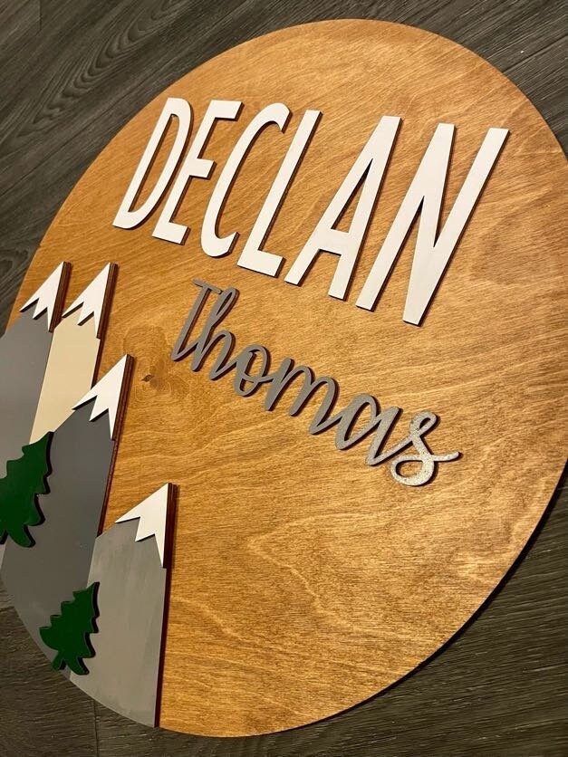 Personalized nursery name sign for baby room decor