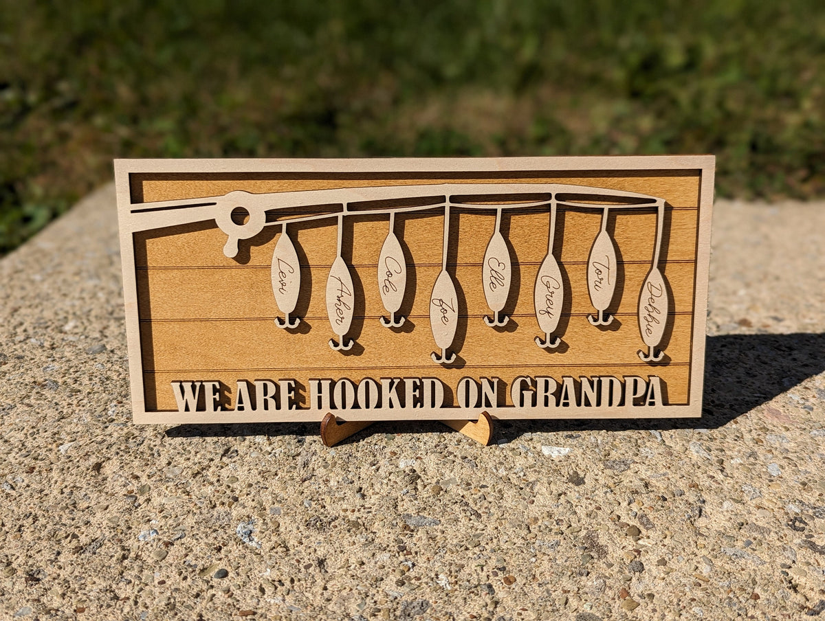 Personalized fishing lure sign fishing gift