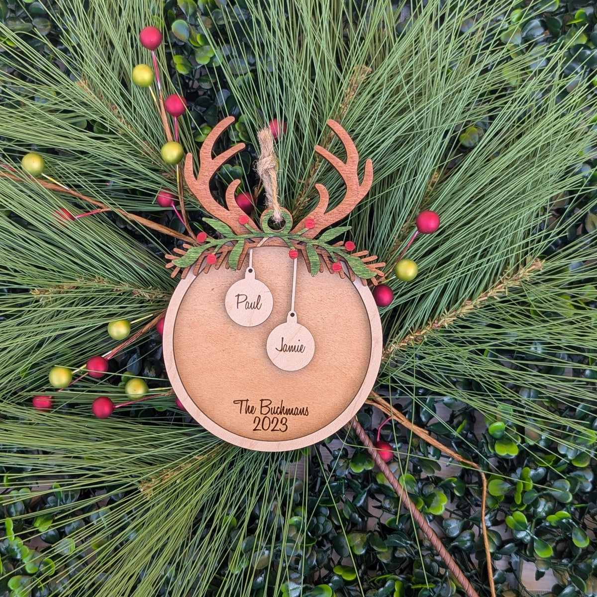 Personalized family Christmas ornament keepsake