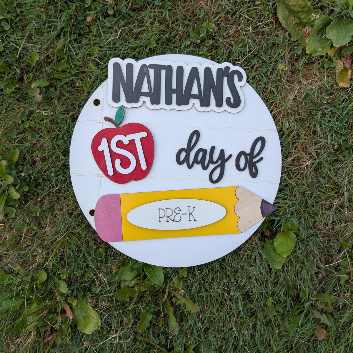 Personalized interchangeable school sign for first and last day photos
