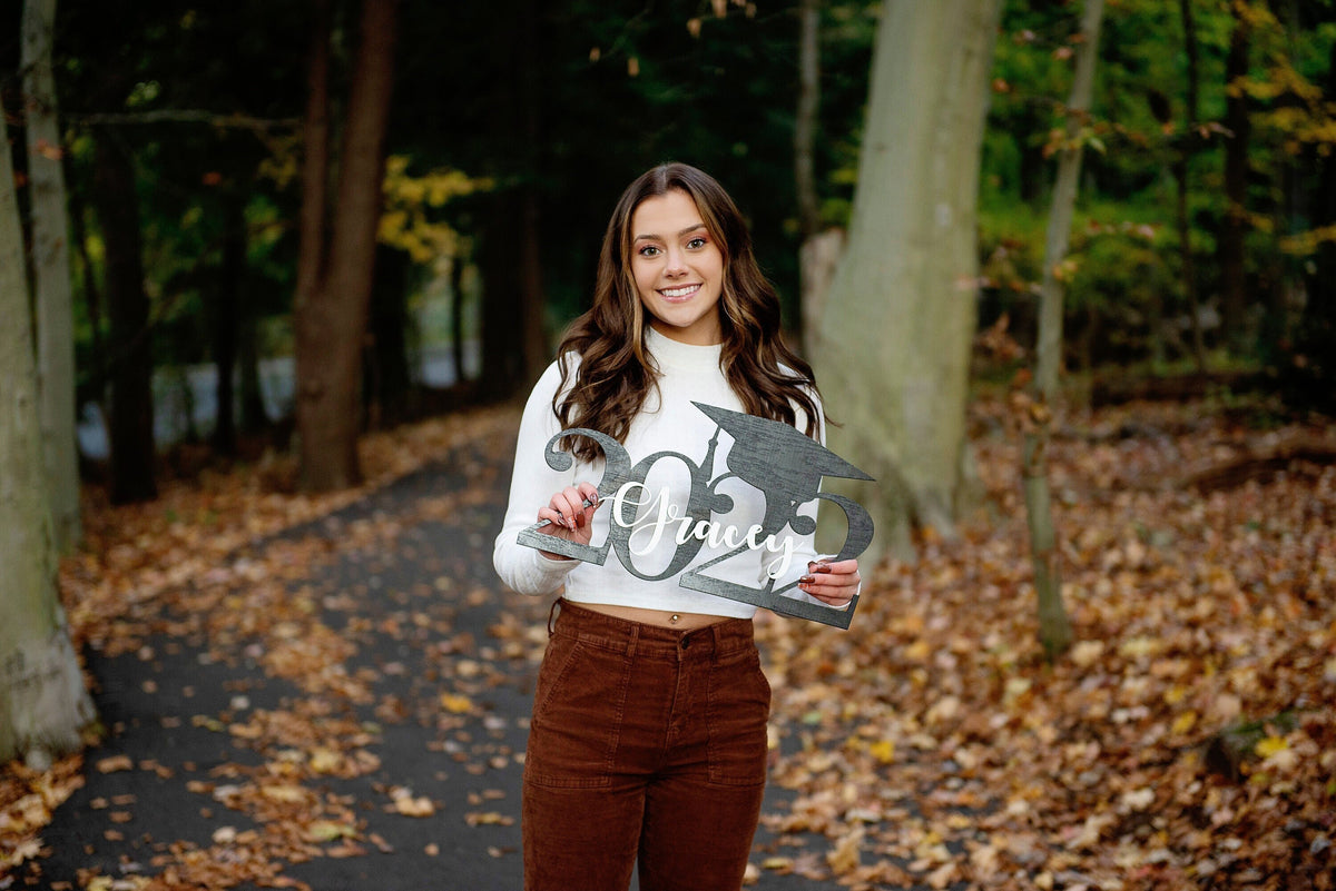Personalized senior photo sign prop for graduation pictures