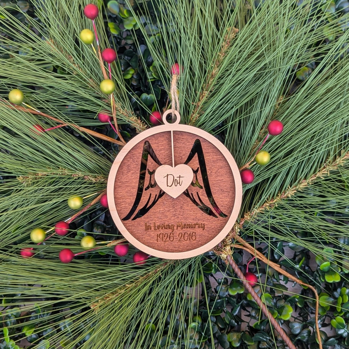 Personalized angel memorial ornament remembrance keepsake
