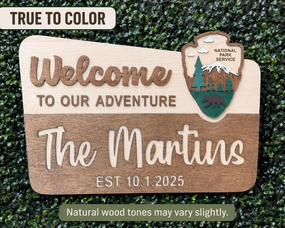 Personalized national park wedding sign keepsake