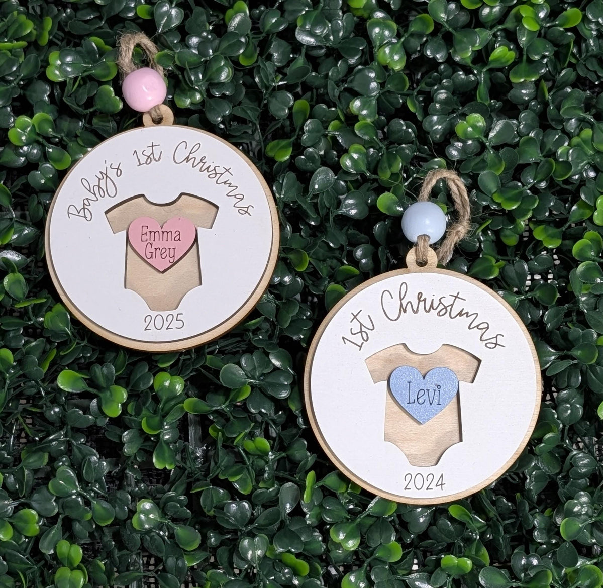 Personalized baby's first Christmas ornament keepsake