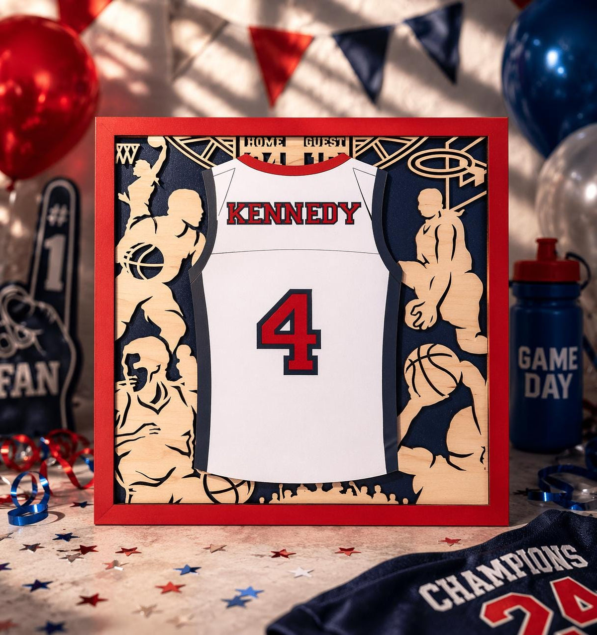 Personalized sports jersey sign athlete room decor