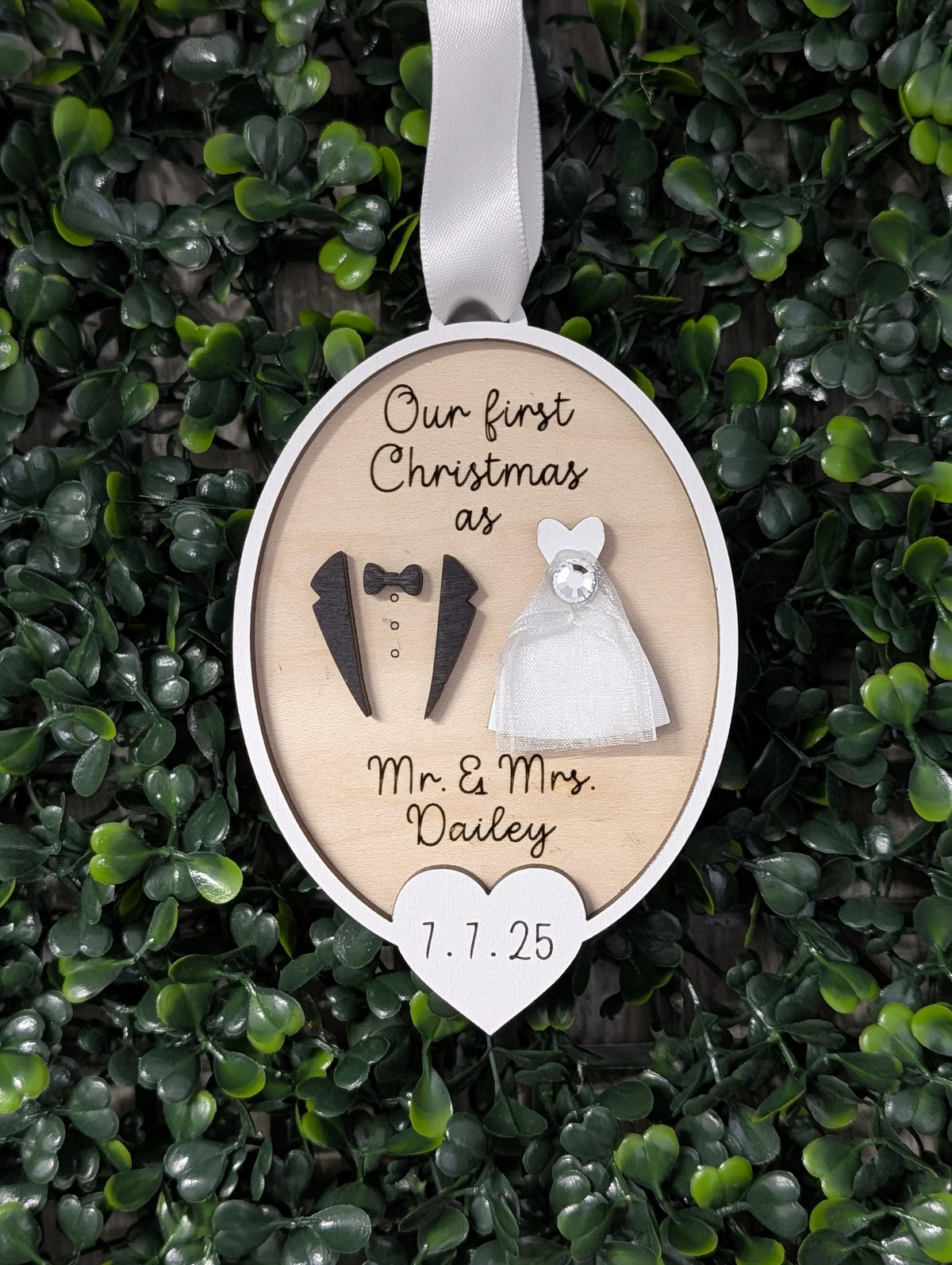 Personalized first Christmas ornament for couples