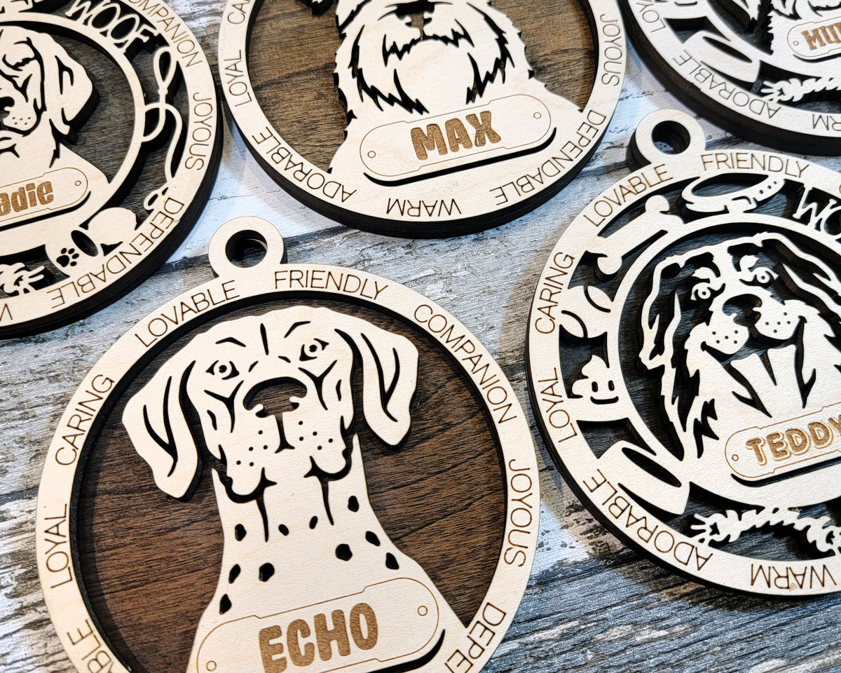 Personalized dog breed Christmas ornament pet keepsake