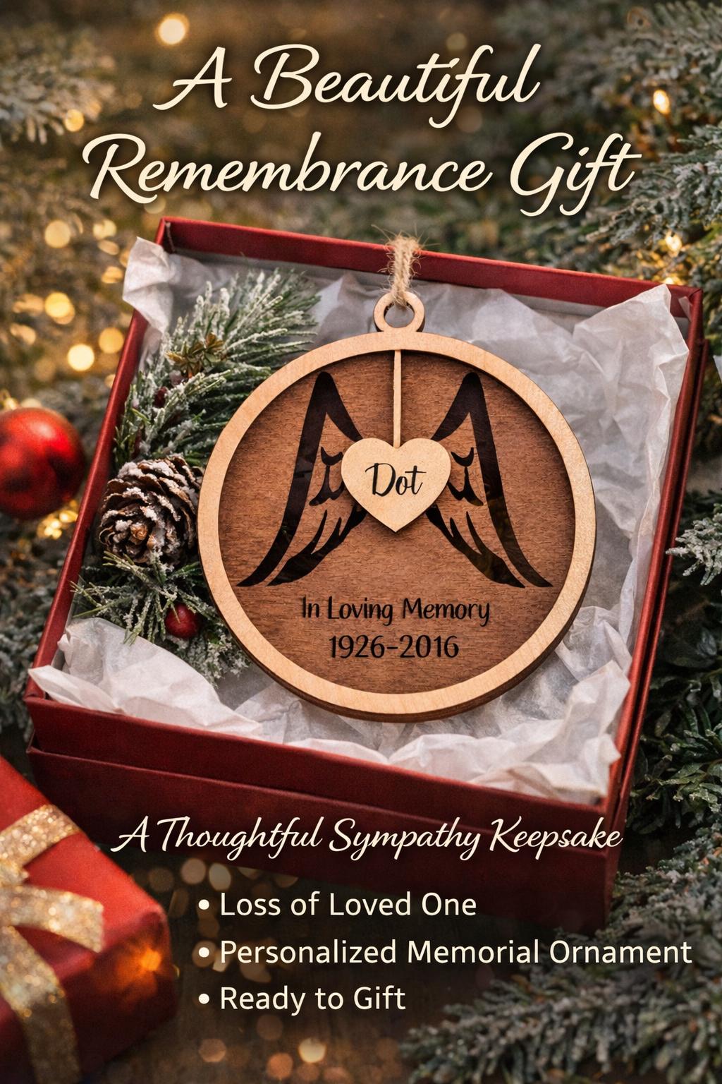 Personalized angel memorial ornament remembrance keepsake