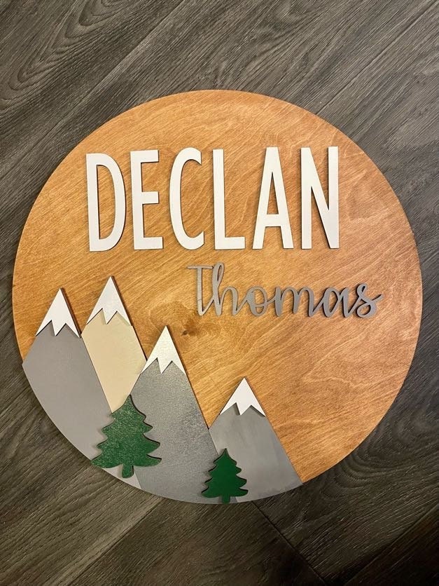 Personalized nursery name sign for baby room decor