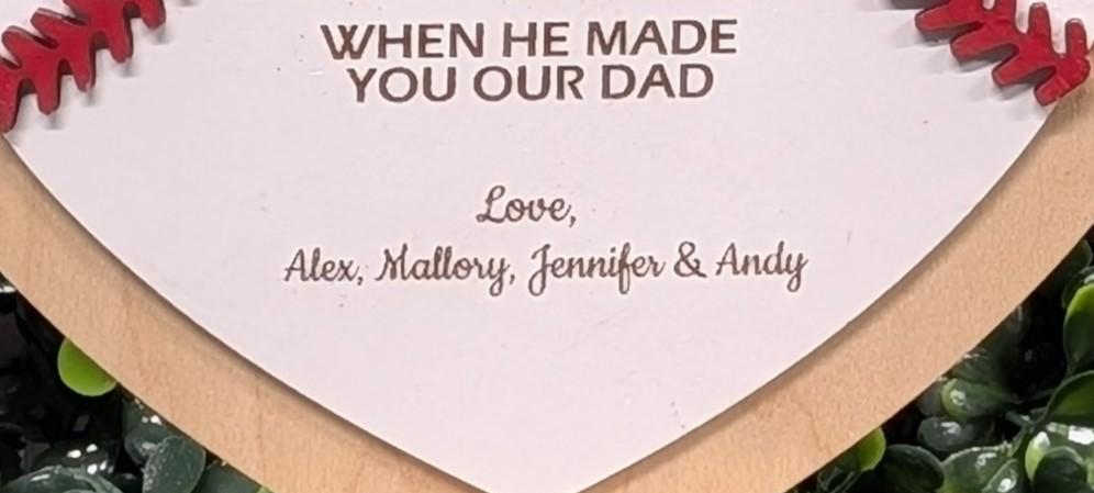 Personalized baseball dad sign sports gift