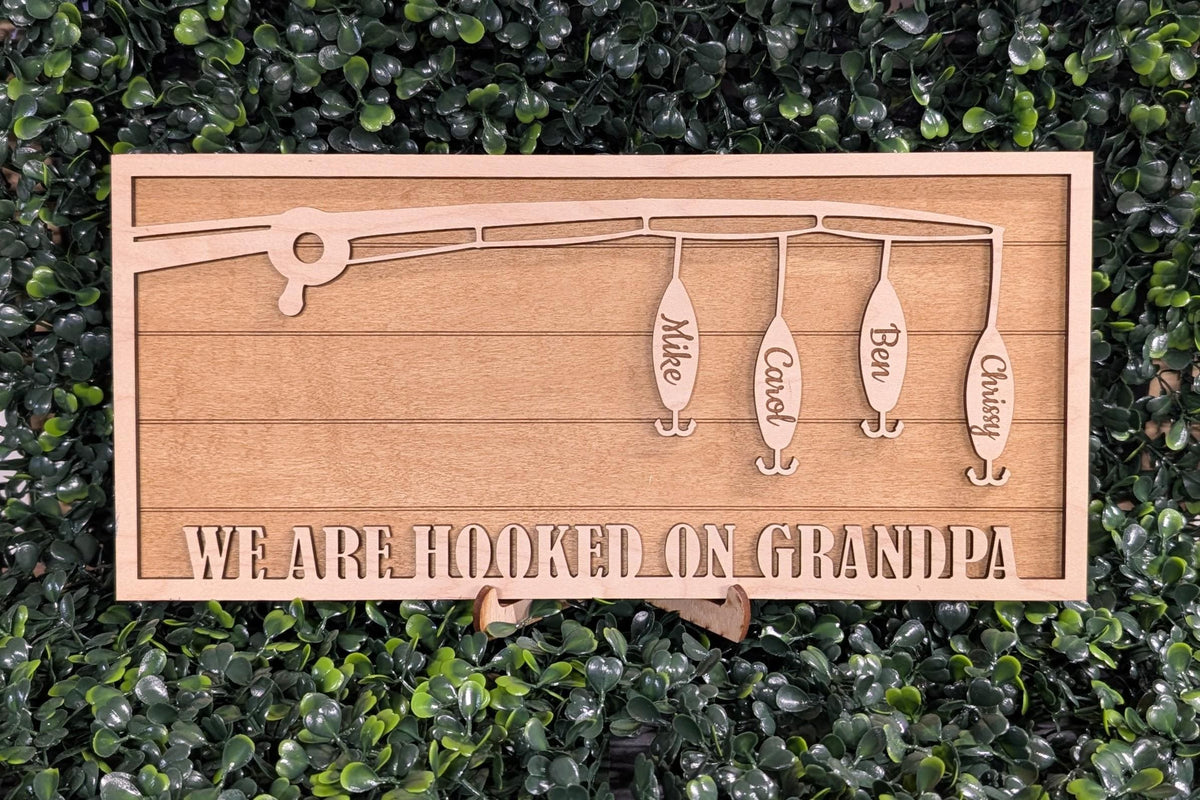 Personalized fishing lure sign fishing gift