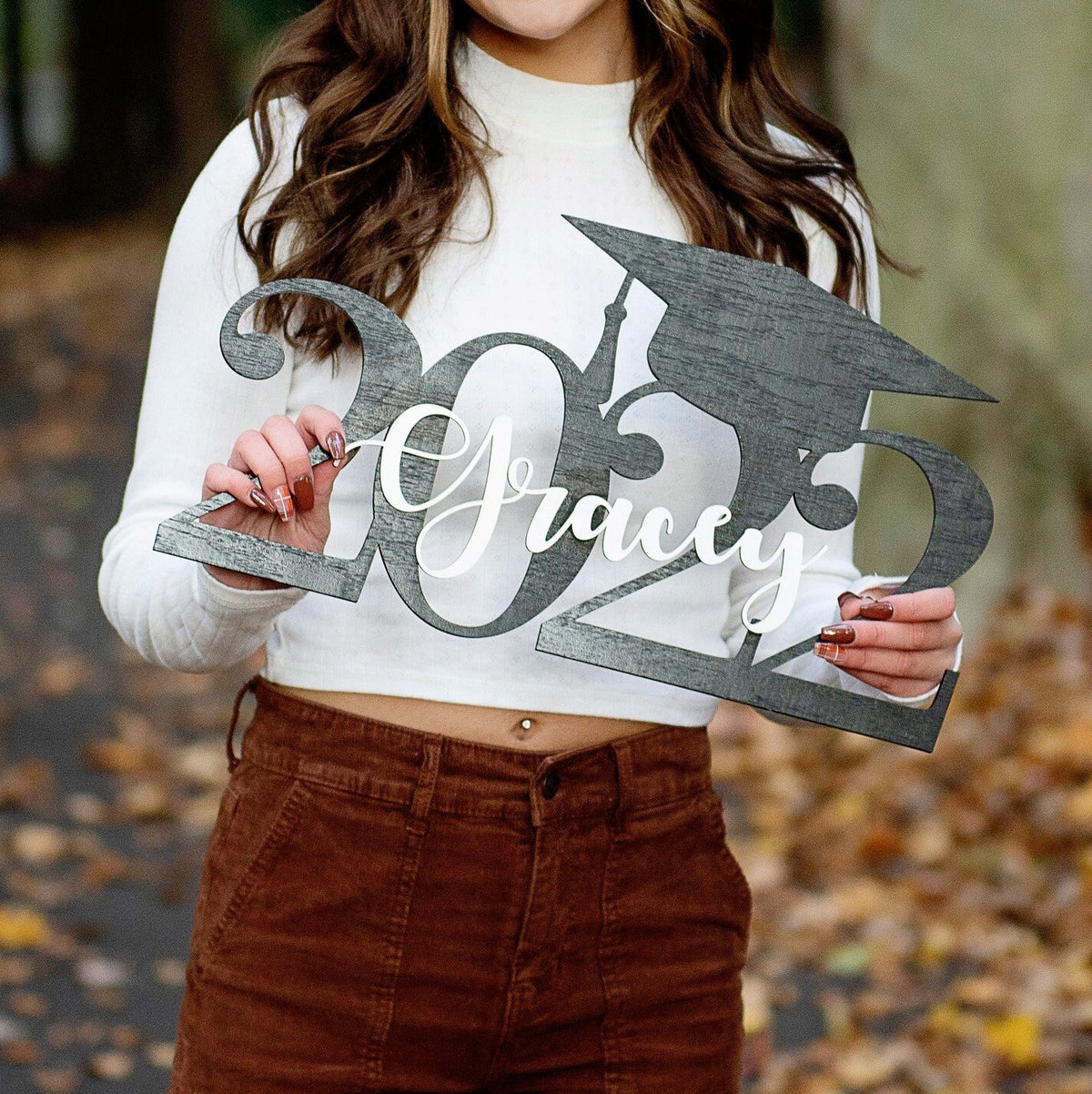 Personalized senior photo sign prop for graduation pictures
