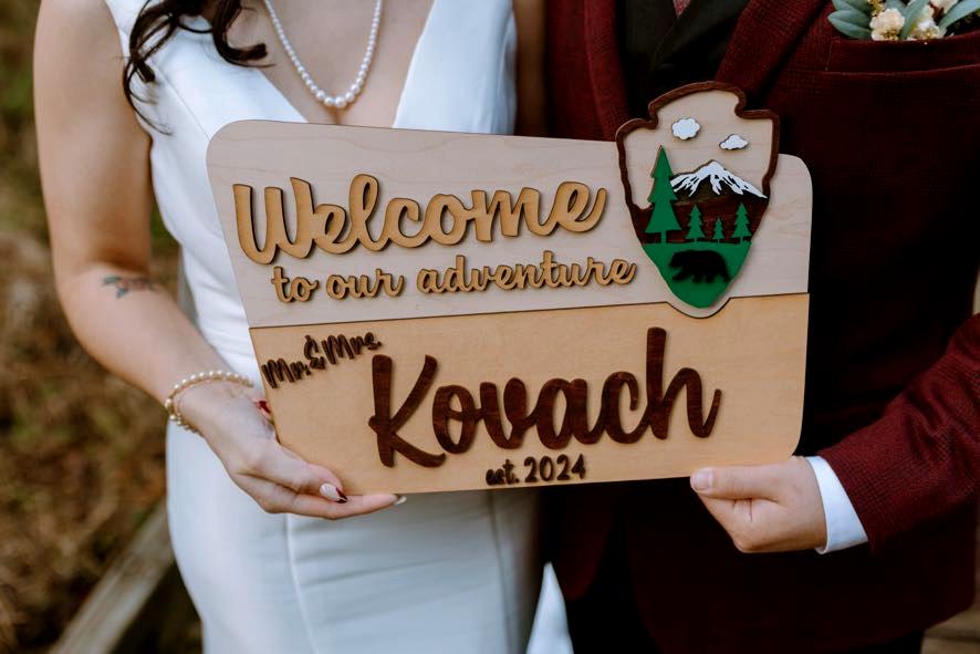 Personalized national park wedding sign keepsake