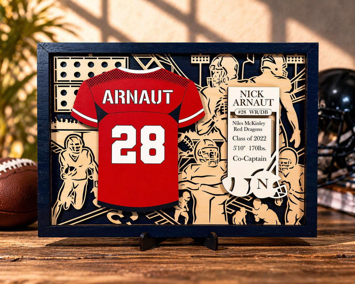 Personalized sports jersey sign athlete room decor