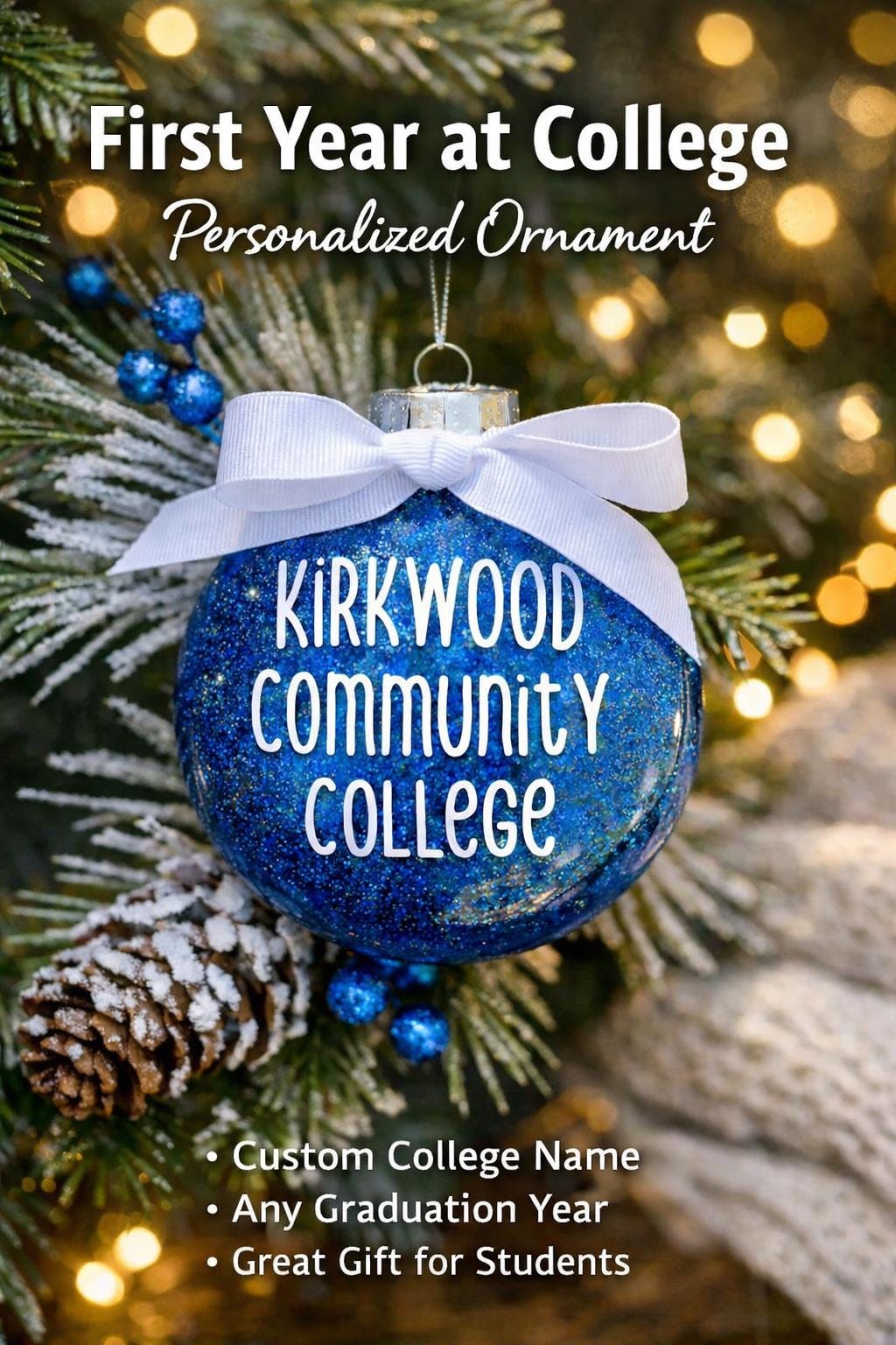 Personalized college ornament graduation keepsake