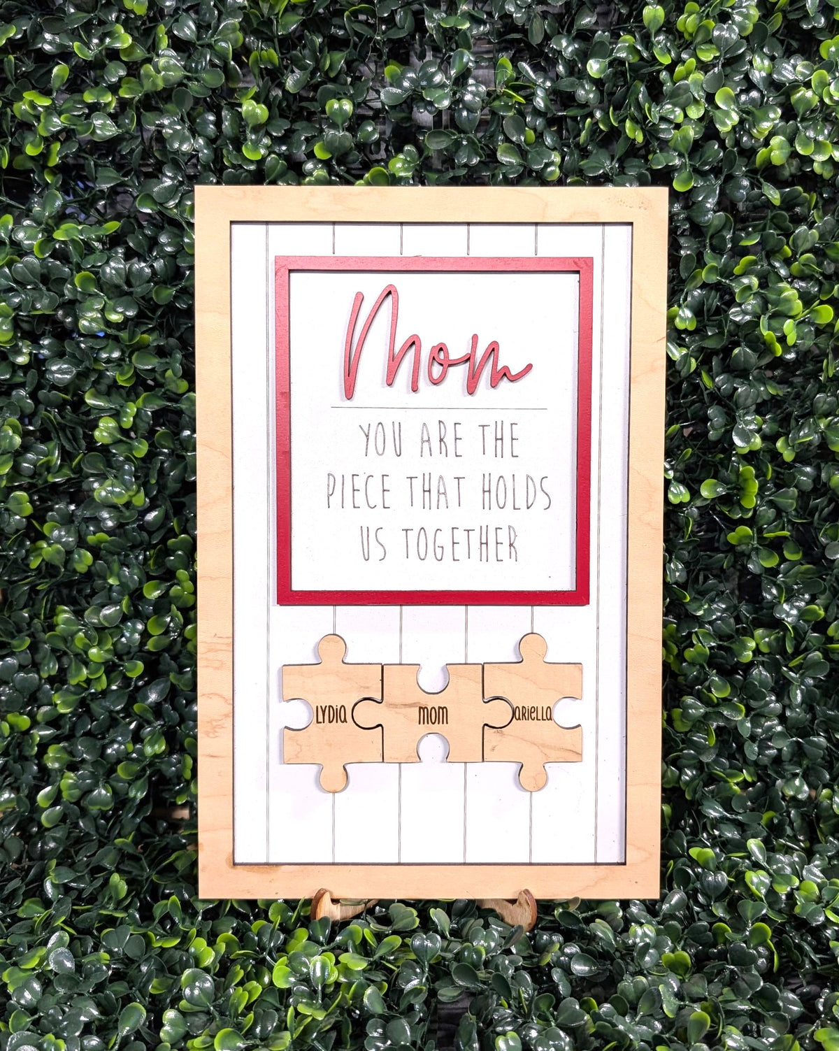 Personalized family puzzle piece sign home decor