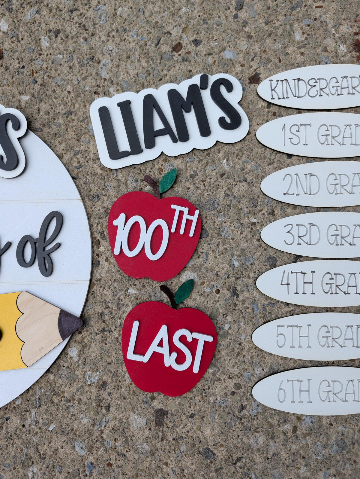 Personalized interchangeable school sign for first and last day photos