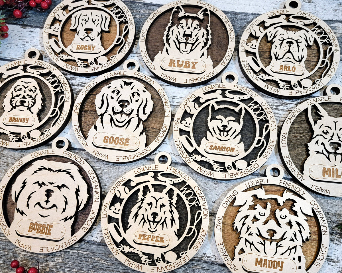 Personalized dog breed Christmas ornament pet keepsake
