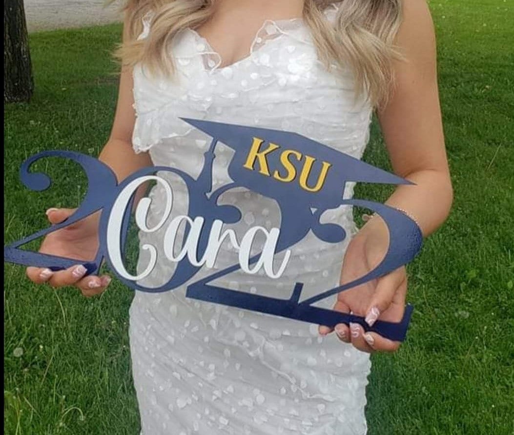 Personalized senior photo sign prop for graduation pictures