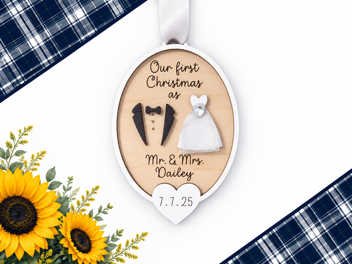 Personalized First Christmas Ornament for Couples – Fundraiser Item
