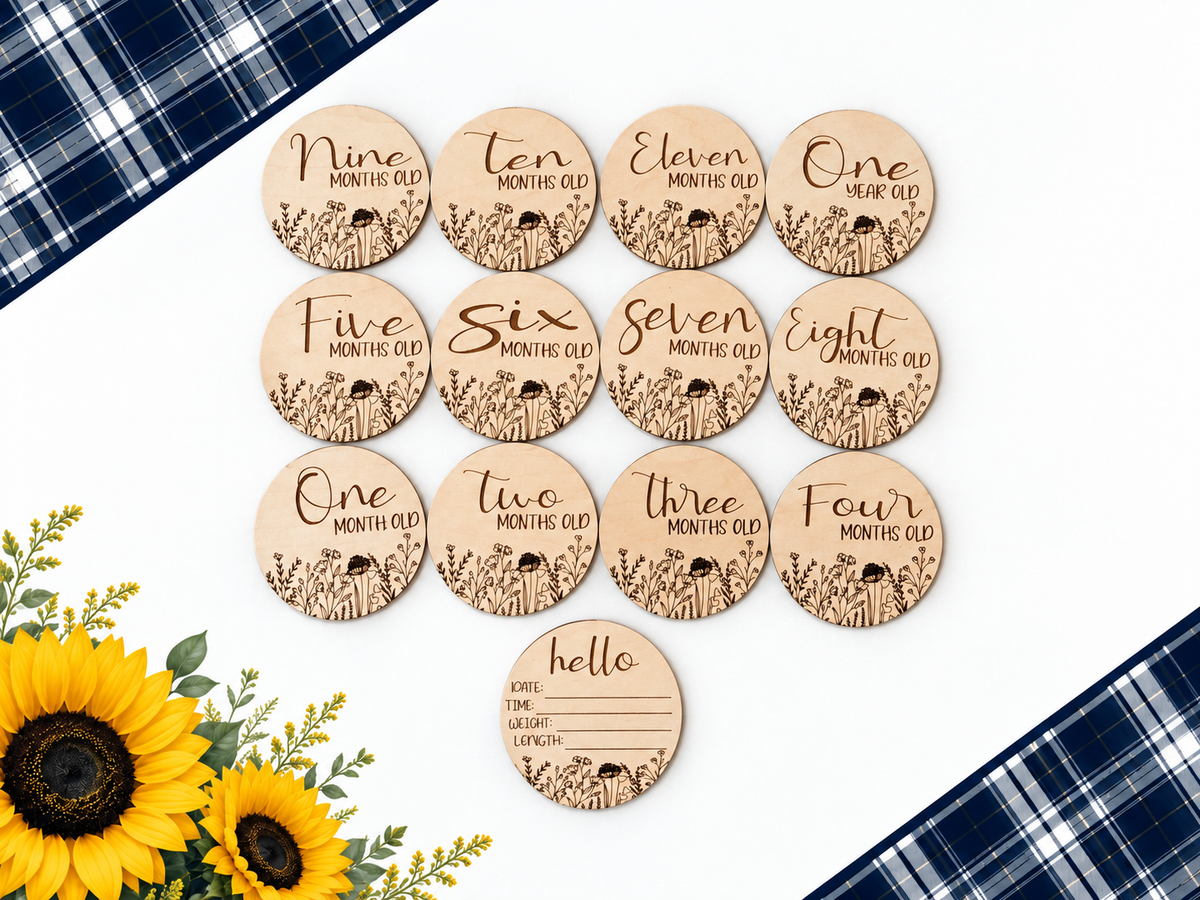 Wildflower Baby Milestone Markers