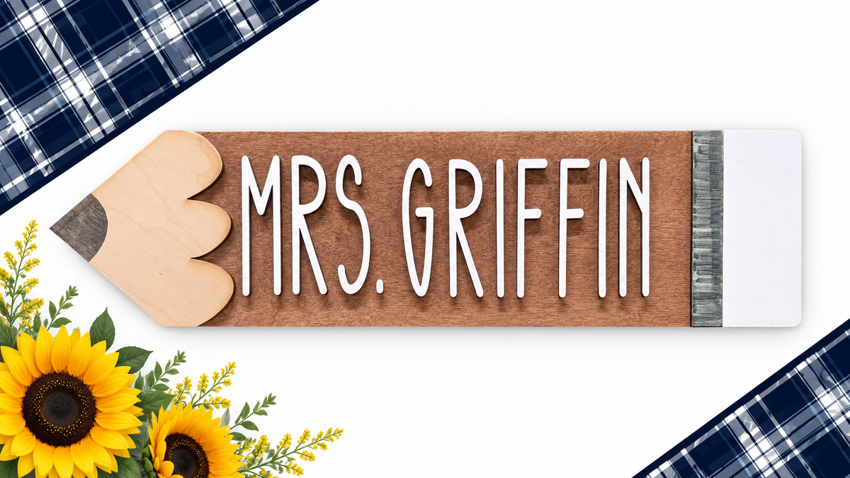 Personalized Teacher Pencil Sign – Fundraiser Item
