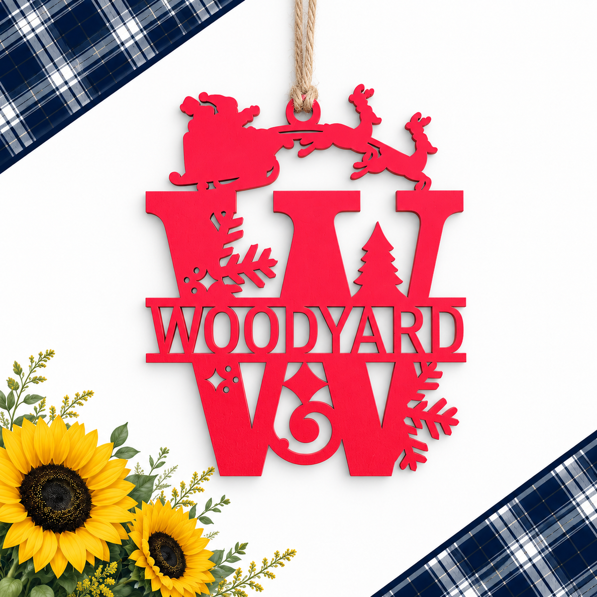 Personalized Christmas Monogram Sign – Fundraiser Item