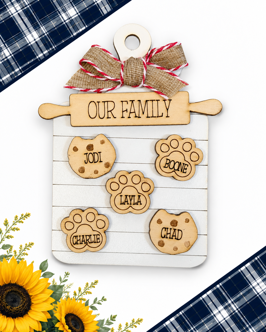 Personalized Large Family Ornament or Magnet