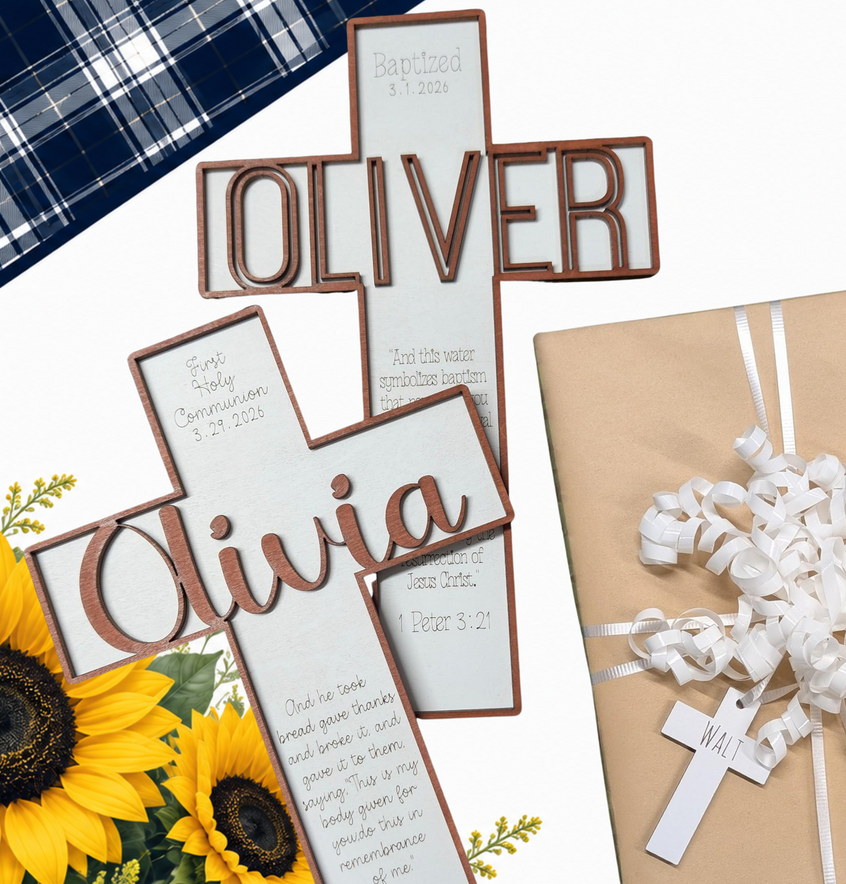 Personalized Baptism & Communion Cross