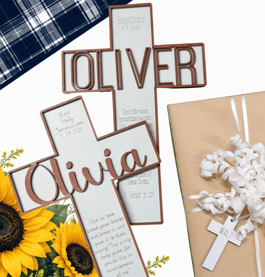 Personalized Baptism & Communion Cross