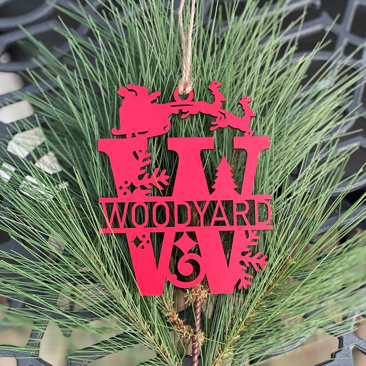 Personalized Christmas monogram sign holiday home decor