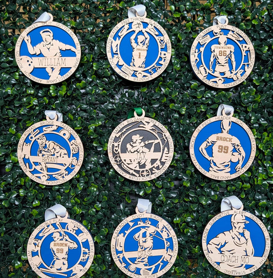 Personalized sports Christmas ornament athlete keepsake