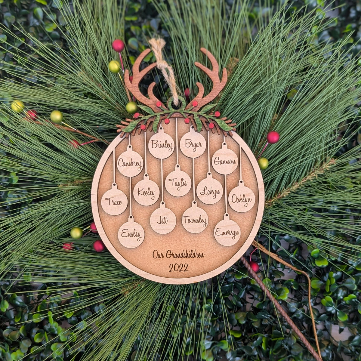 Personalized family Christmas ornament keepsake