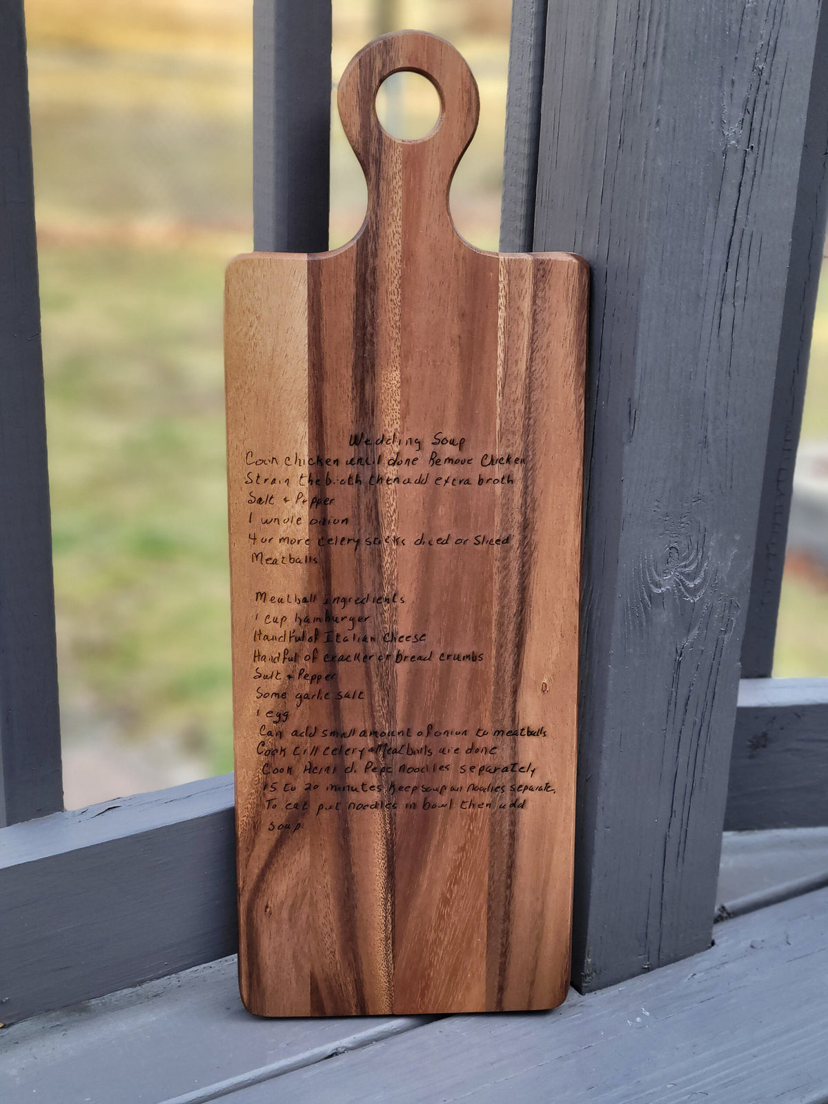 Personalized handwriting cutting board engraved keepsake