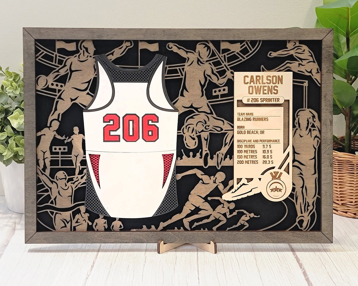 Personalized sports jersey sign athlete room decor