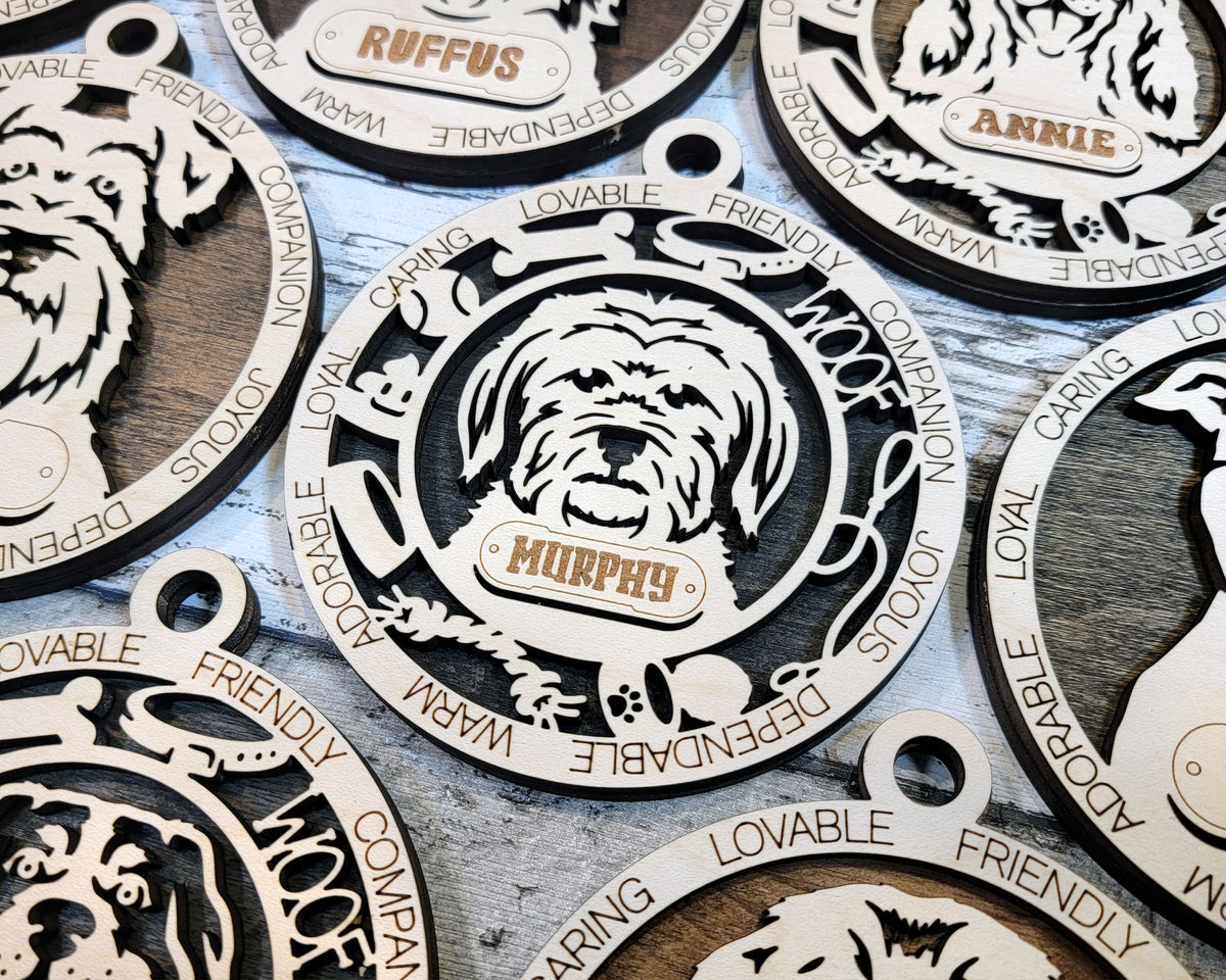 Personalized dog breed Christmas ornament pet keepsake