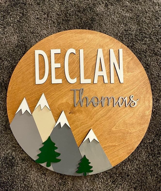 Personalized nursery name sign for baby room decor