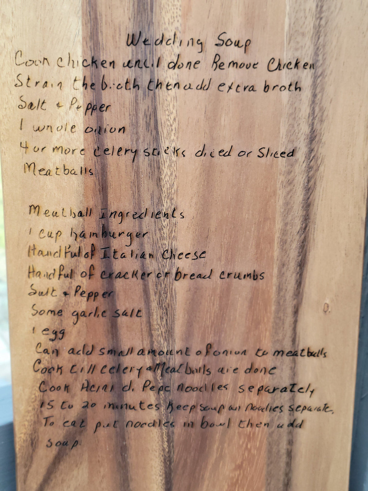 Personalized handwriting cutting board engraved keepsake