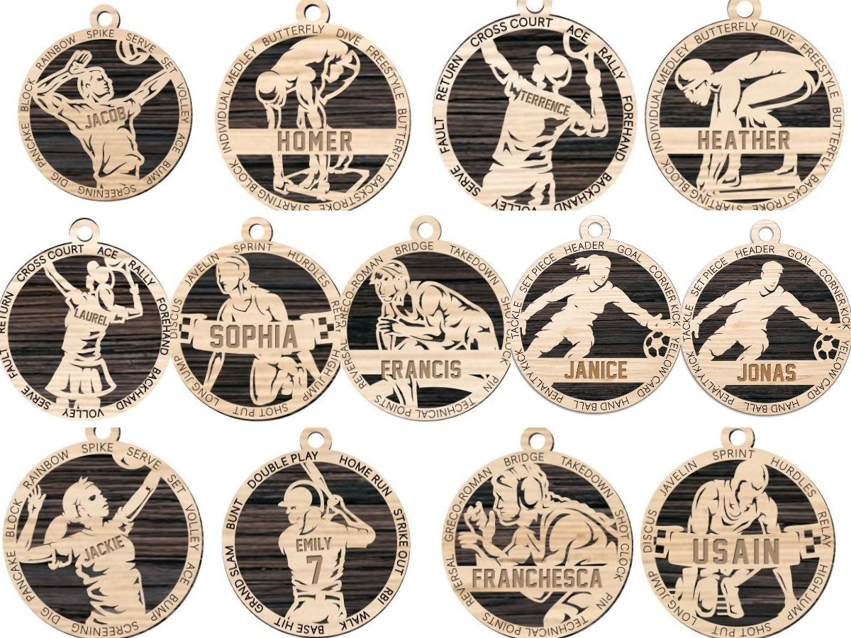 Personalized sports Christmas ornament athlete keepsake