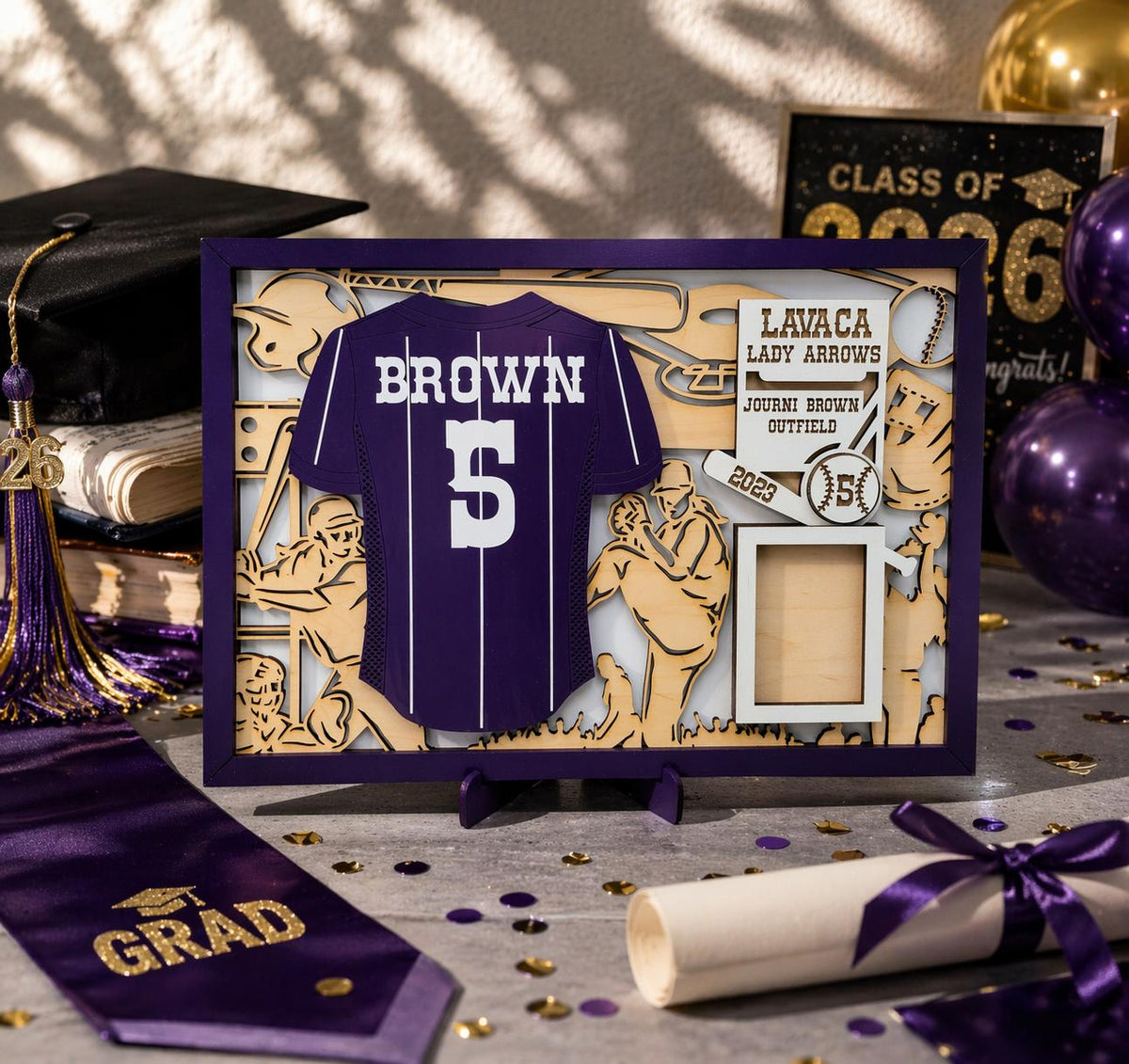 Personalized sports jersey sign athlete room decor